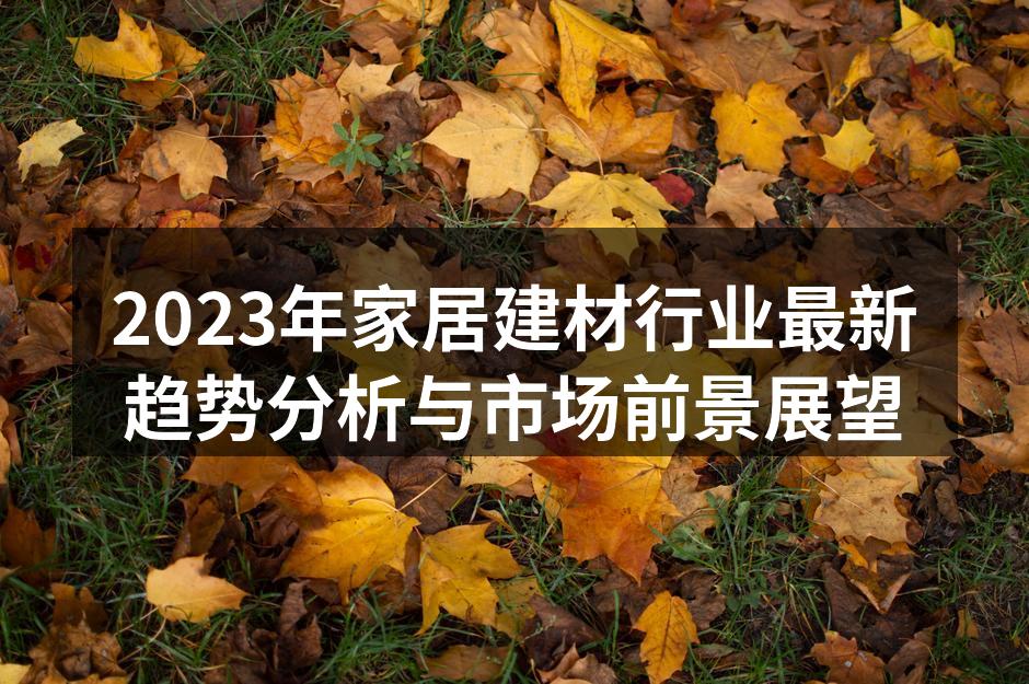 2023年家居建材行业最新趋势分析与市场前景展望
